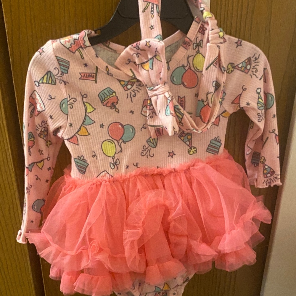 Pink Party Print Kids Bodysuit